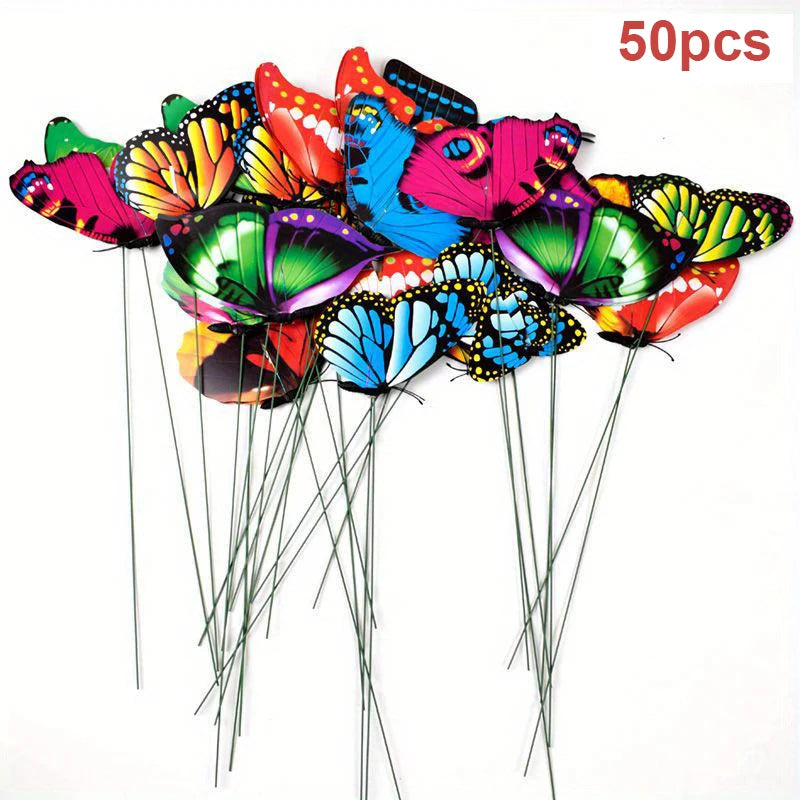 Butterfly Garden Stakes 3D PVC Decorations For Yard And Patio