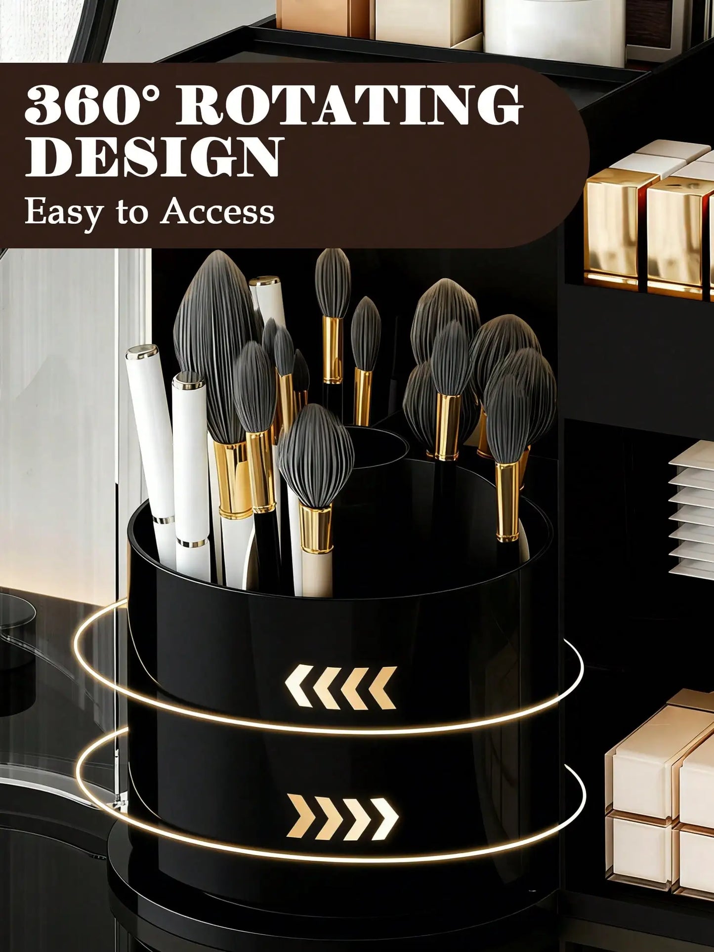 2 Tier Rotating Makeup Organizer Skincare Storage For Bathroom Countertop Cosmetic Holder