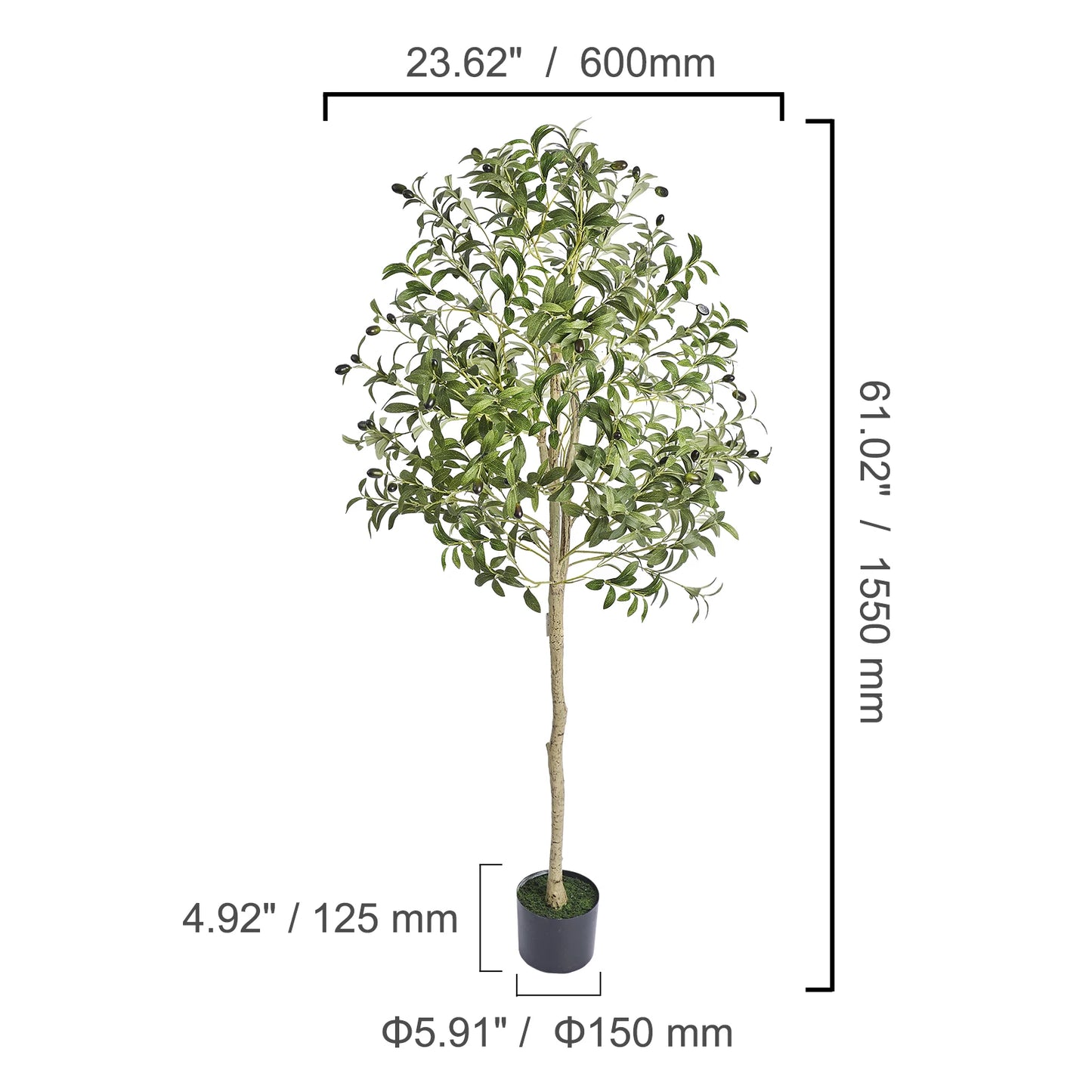 Artificial Olive Tree Indoor Plant Faux Green Tree For Home Decor