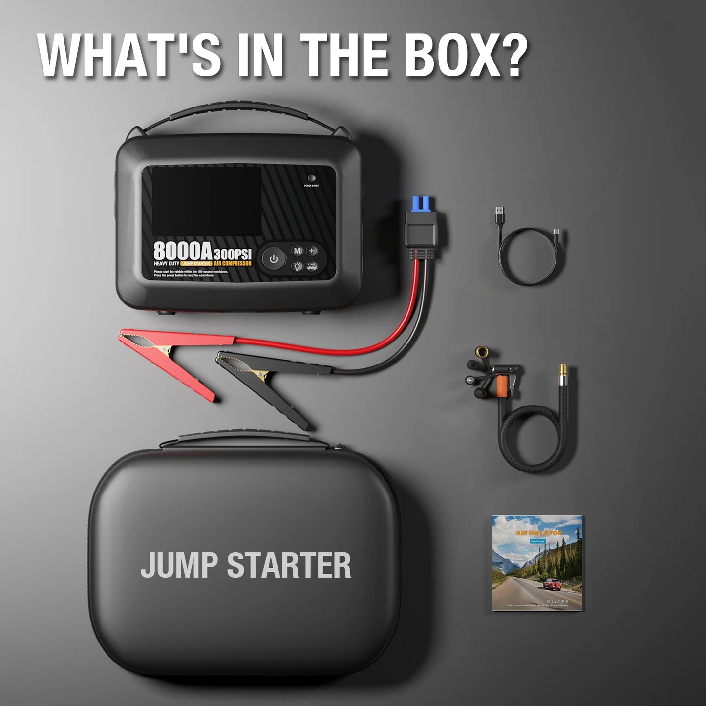 AdoreTrip 8000A Heavy Duty Jump Starter With Air Pump
