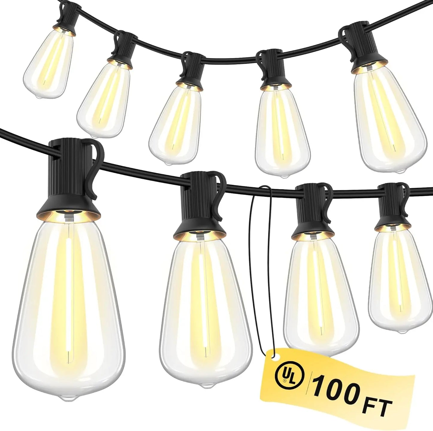 MIMIRGB Led Outdoor String Lights Waterproof Patio With Dimmable Bulbs