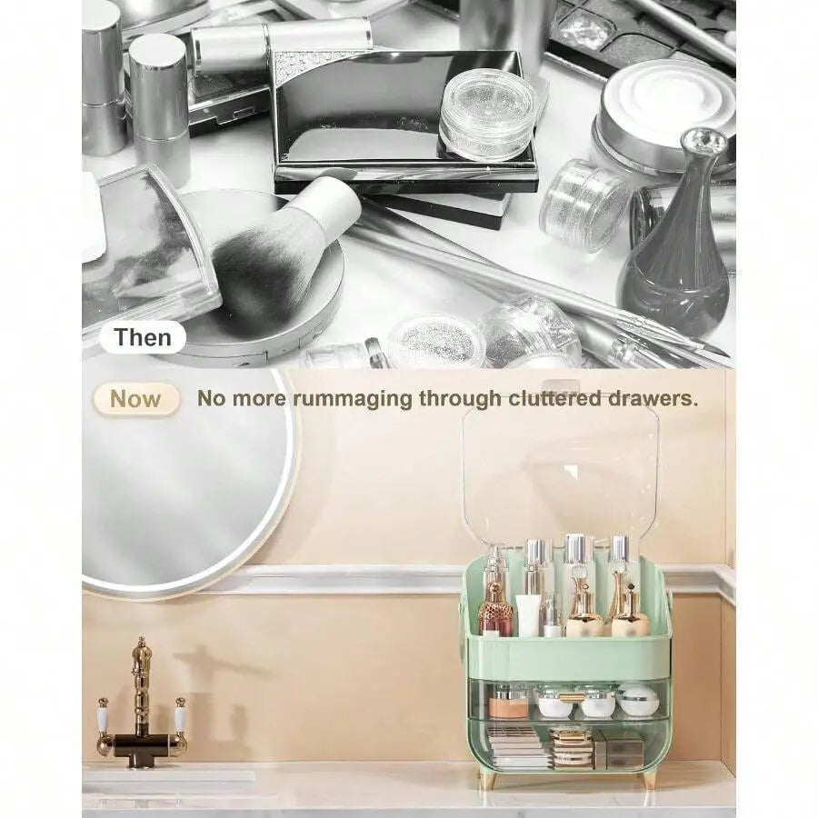 Makeup Organizer With Lipstick Holder Skincare Organizers Storage Box Cosmetic Display Cases Teen Girl Gifts Make Up Organizers