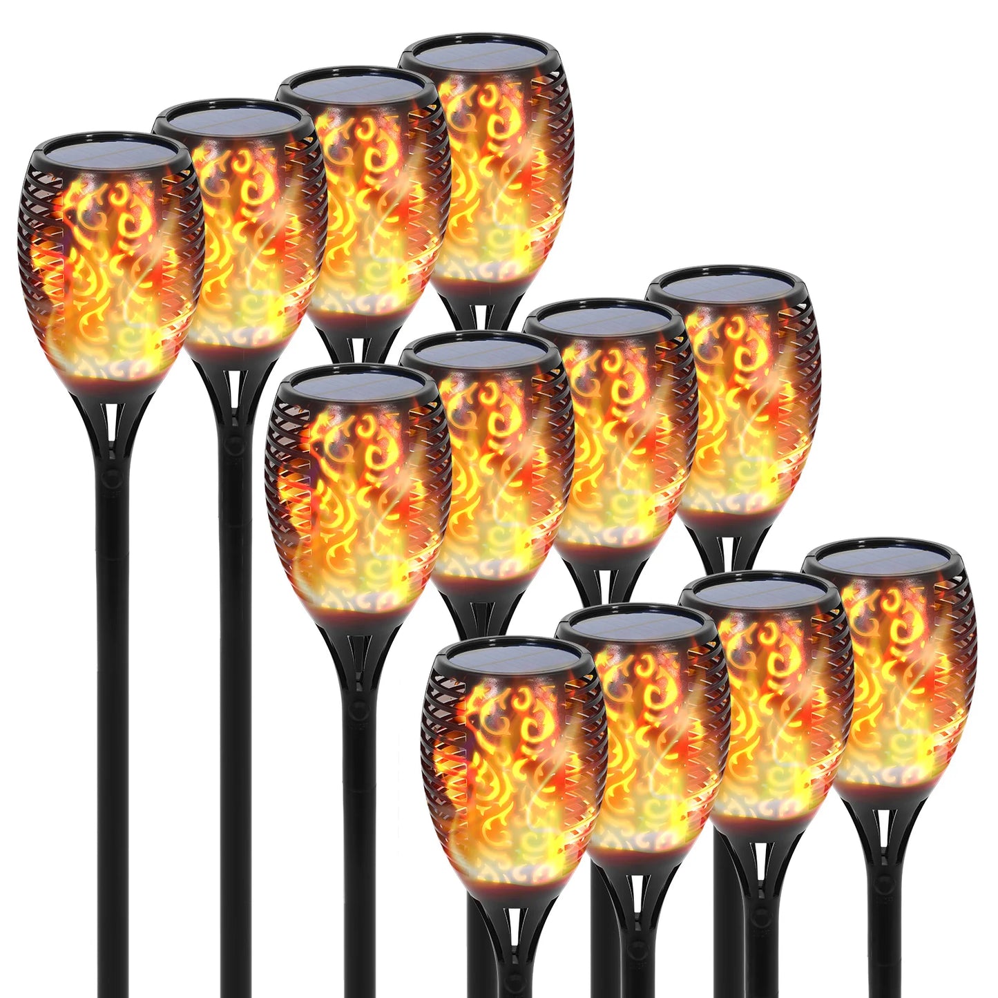 Solar Flame Torch Lights Outdoor Landscape Pathway Garden