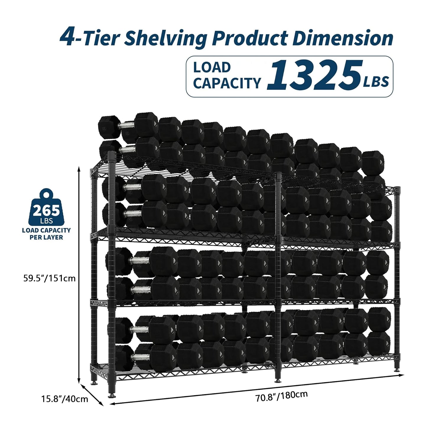 TWISTER.CK Heavy Duty Storage Shelves 4 Tiers Metal Unit