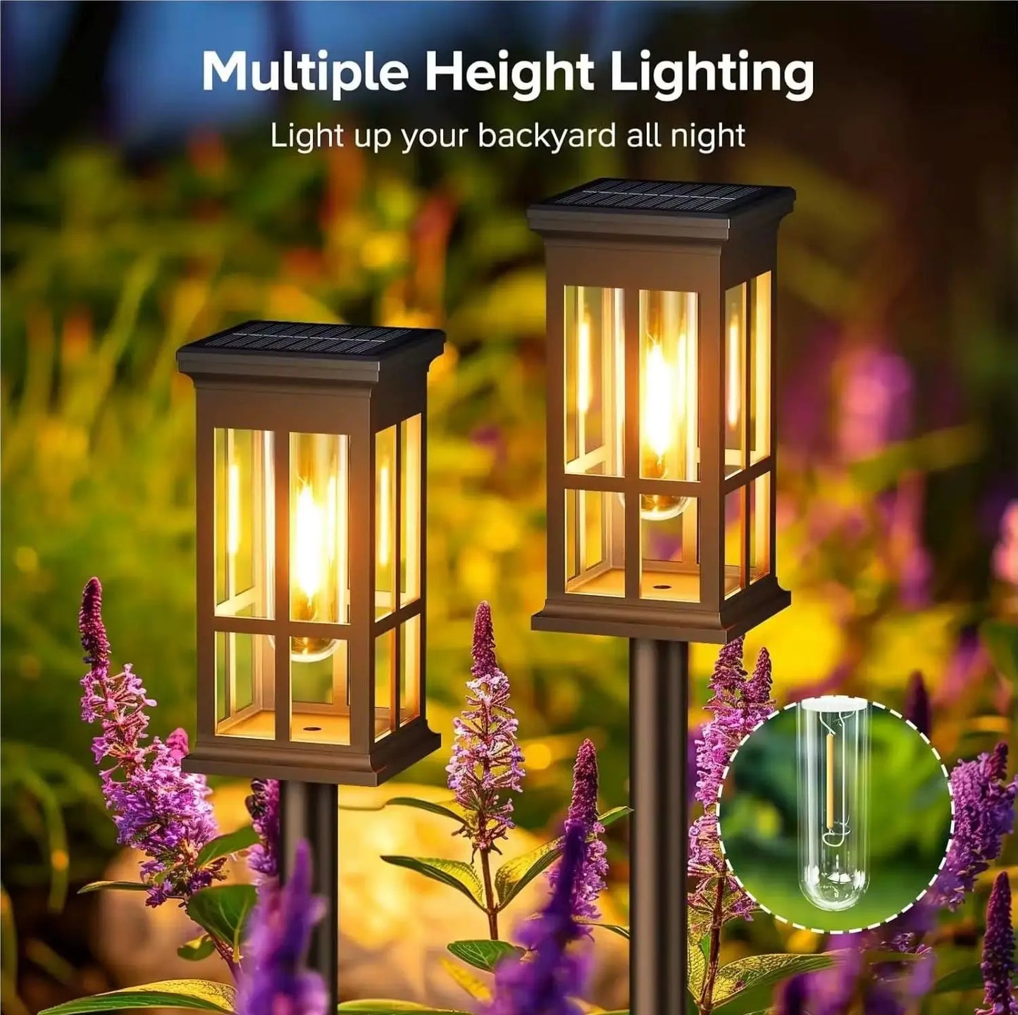 Solar Pathway Light Outdoor LED Lamp IP65 Waterproof Garden Decor