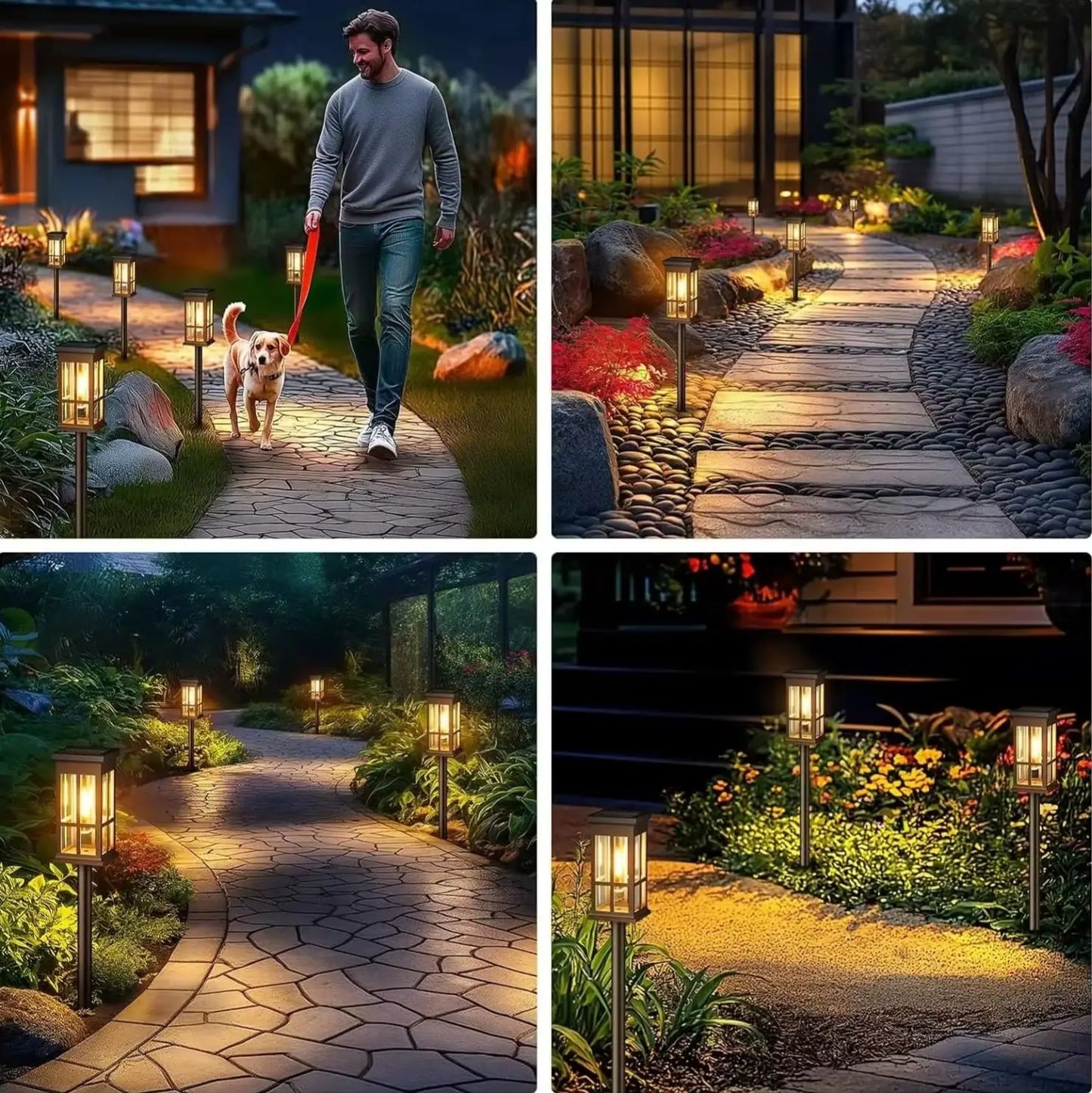 Solar Pathway Light Outdoor LED Lamp IP65 Waterproof Garden Decor