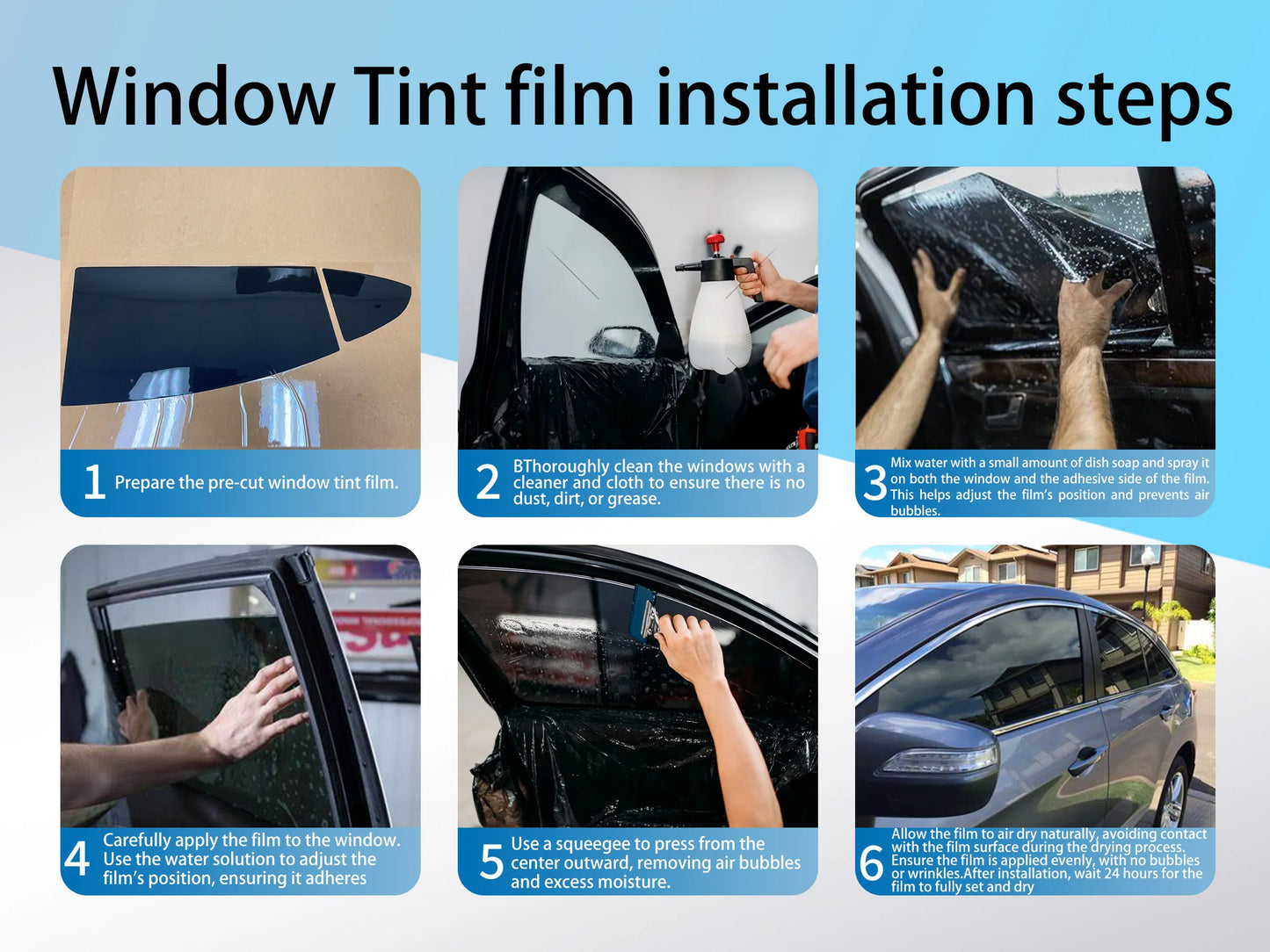 Precut Window Tint Car for Tesla Model Y 2020-2024 Sun Uv-Ir Blocking Heat & Glare 2Ply Window Protector Privacy Films Shade