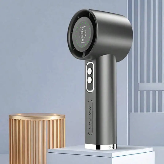 Portable Handheld Bladeless Fan With LED Display Rechargeable USB Personal Fan For Travel Outdoor