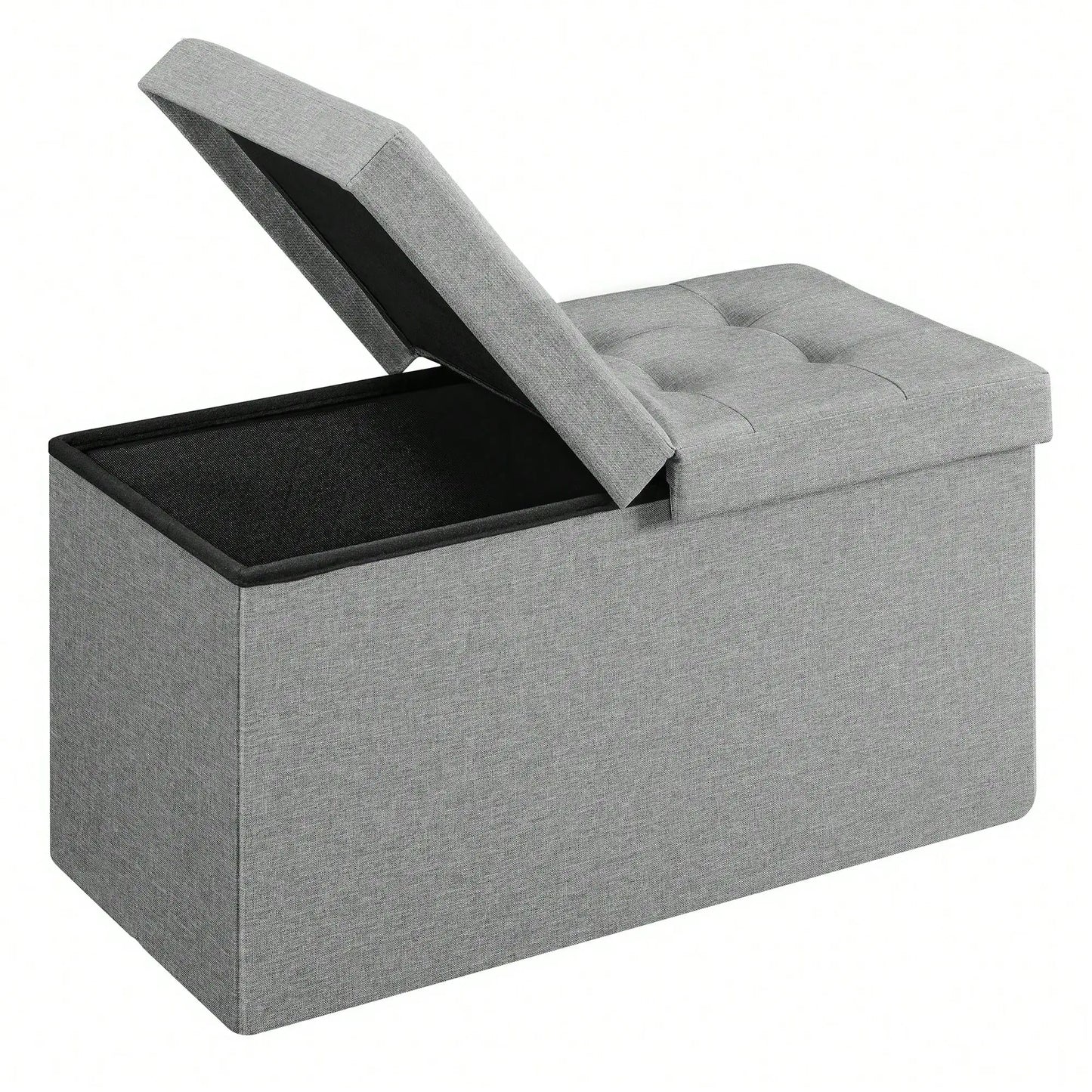 Collection - 30 Inches Storage Ottoman, Foldable Storage Bench With Flipping Lid, 660 Lb Load Capacity, For Entry