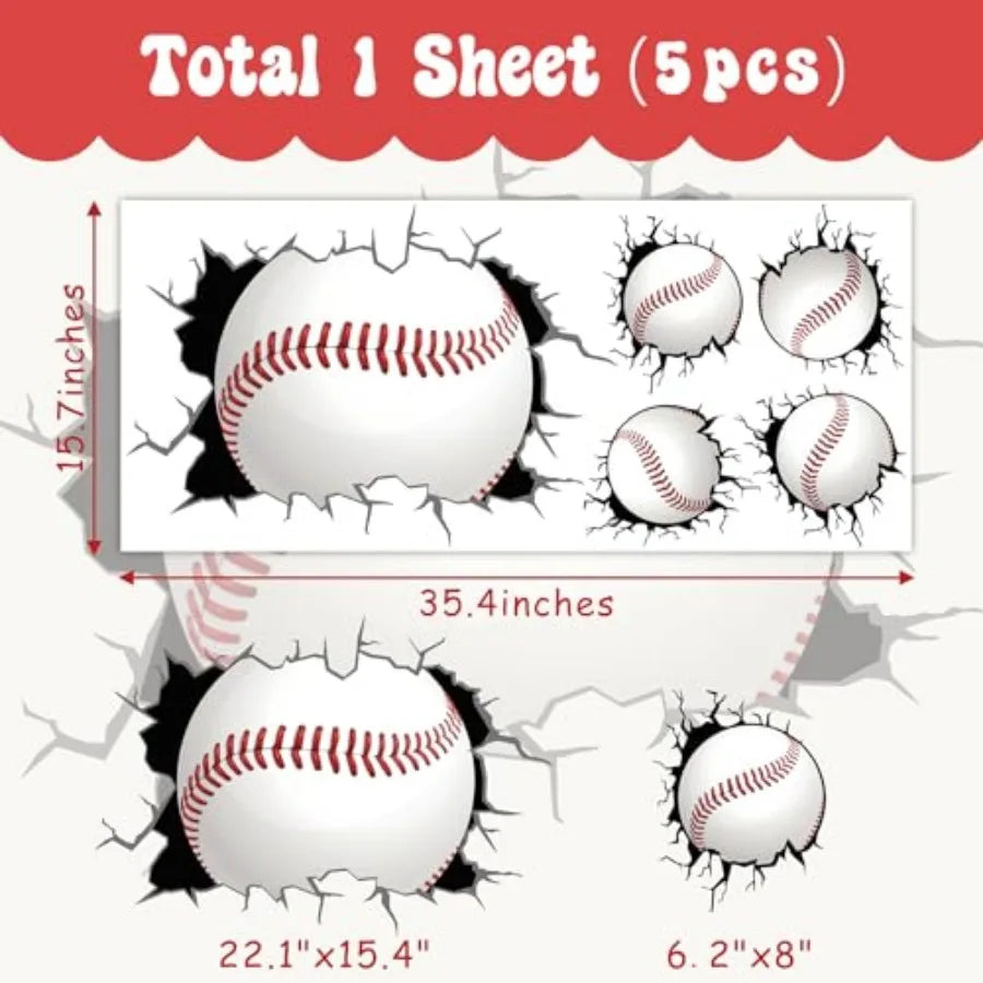 Large Wall Stickers 3D Wall Decals Peel and Stick Big Theme Wall Decals Wall Stickers for Boys Bedroom Room Playroom Decor