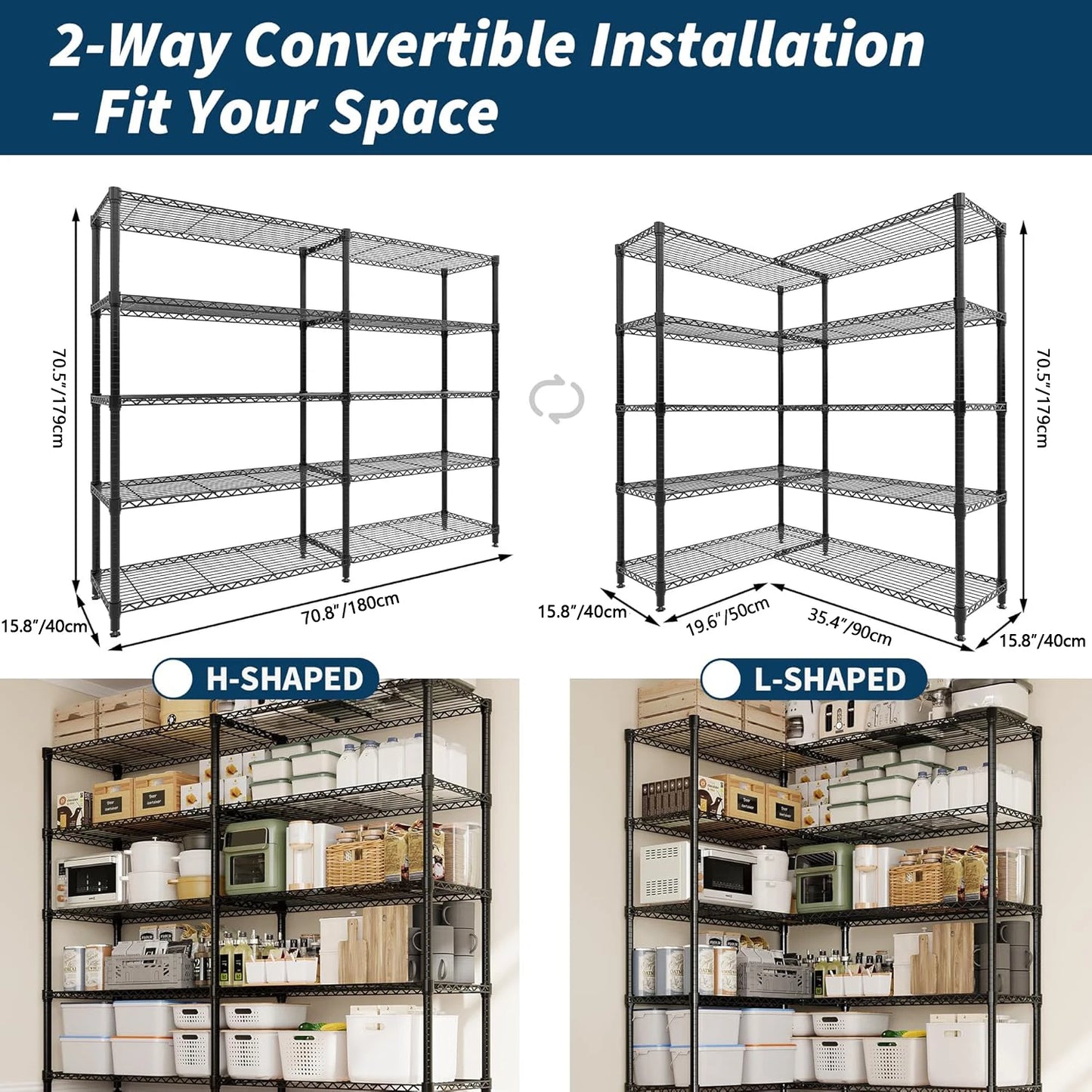 TWISTER.CK Heavy Duty Storage Shelves 4 Tiers Metal Unit