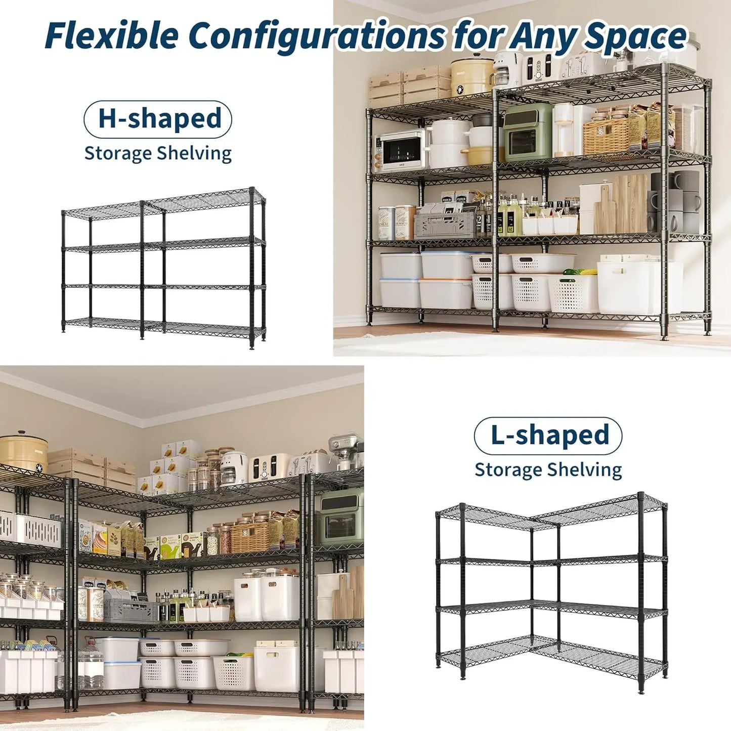 TWISTER.CK Heavy Duty Storage Shelves 4 Tiers Metal Unit