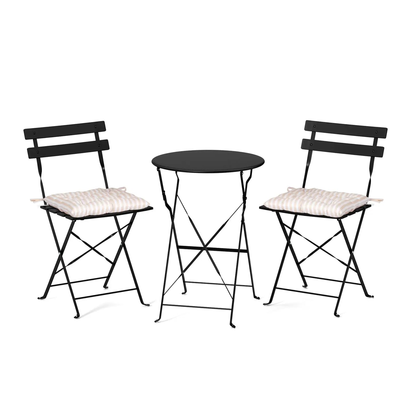 VINGLI Outdoor Folding Bistro Table and Chairs Set of 2 with Cushions for Patio