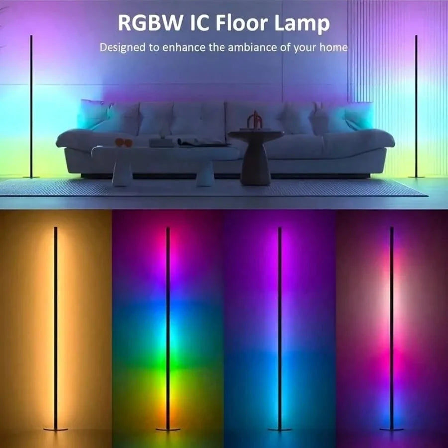 Music Sync RGB LED Floor Lamp Dynamic Color Changing Standing Light Romantic Ambient Light for Weddings, Parties, Hotels, Bedrooms, Gaming Rooms & Football Matches, Ideal Festival Gift