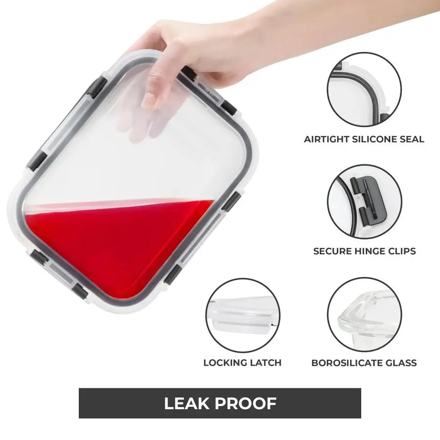XMSJ Glass Storage Containers With Lids Leak Proof Freezer Safe