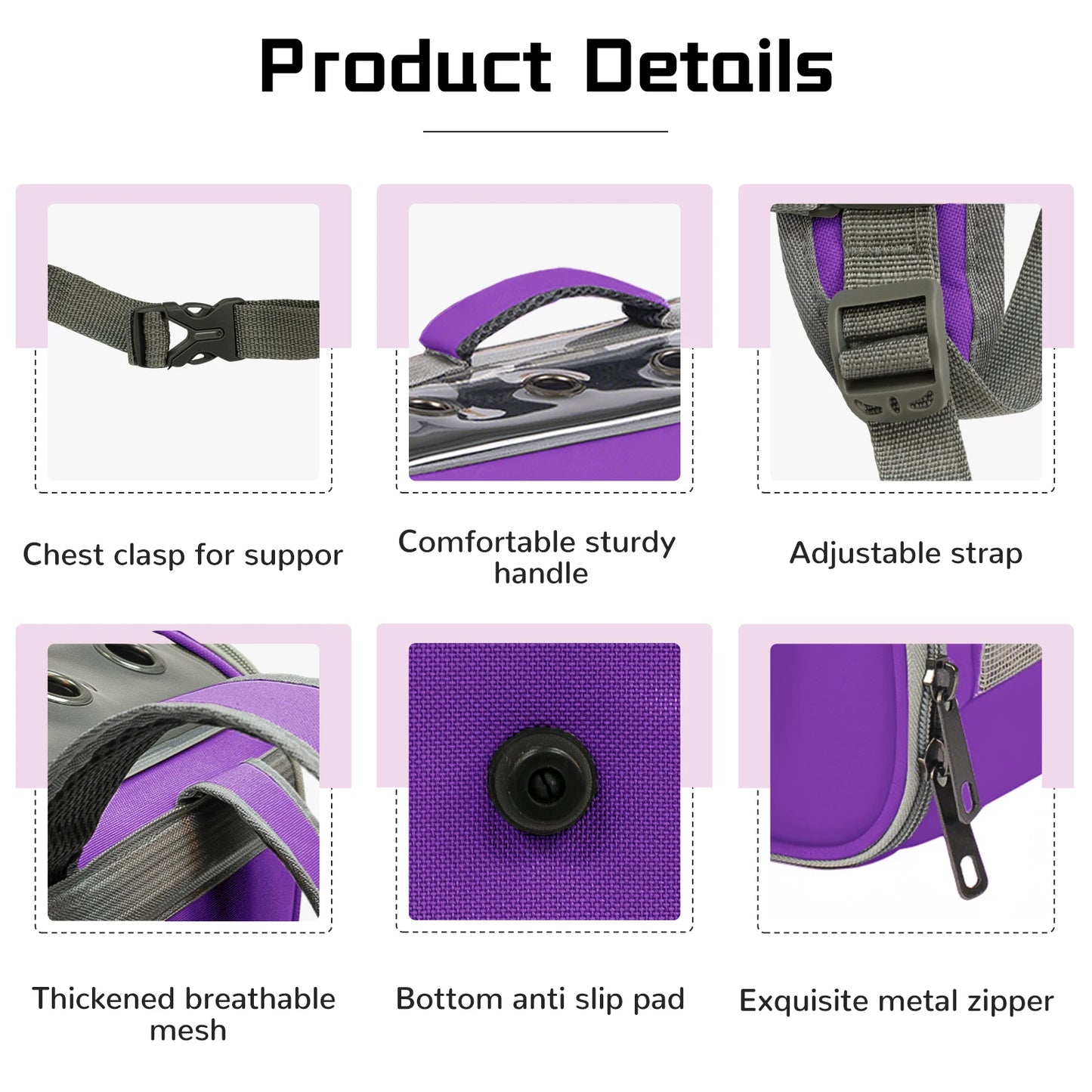 Foldable Breathable Cat Backpack With Front Opening And Mesh Window