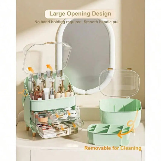 Makeup Organizer With Lipstick Holder Skincare Organizers Storage Box Cosmetic Display Cases Teen Girl Gifts Make Up Organizers