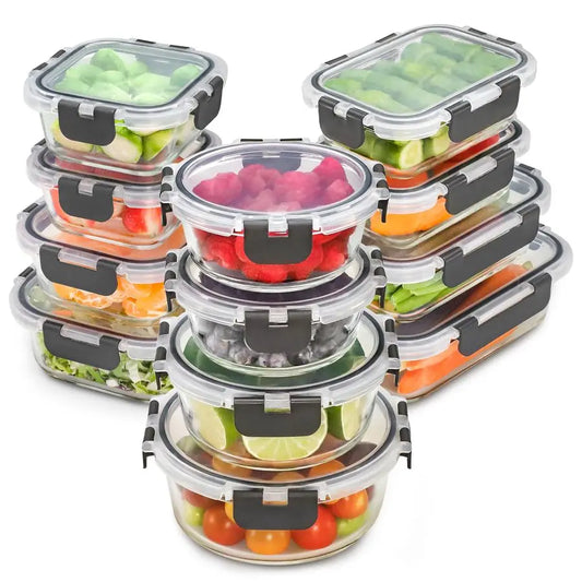 XMSJ Glass Storage Containers With Lids Leak Proof Freezer Safe
