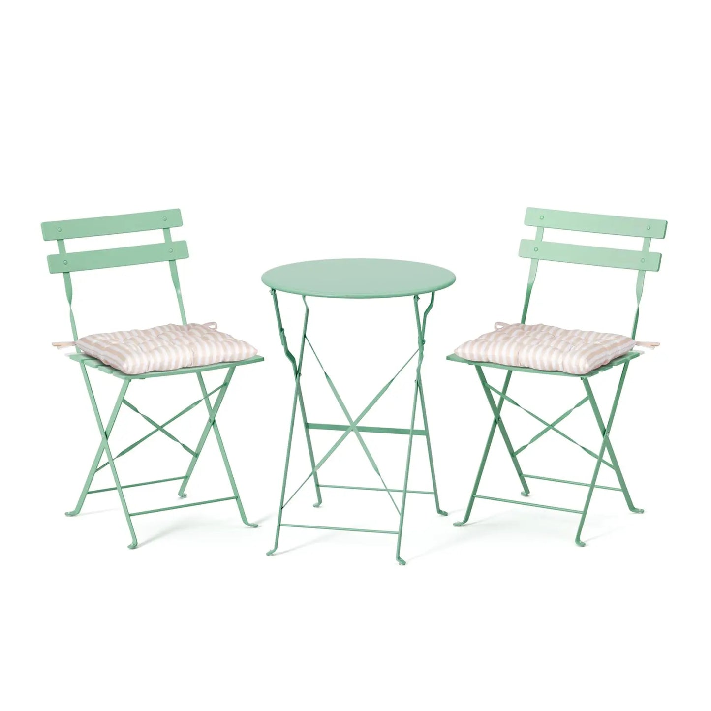 VINGLI Outdoor Folding Bistro Table and Chairs Set of 2 with Cushions for Patio