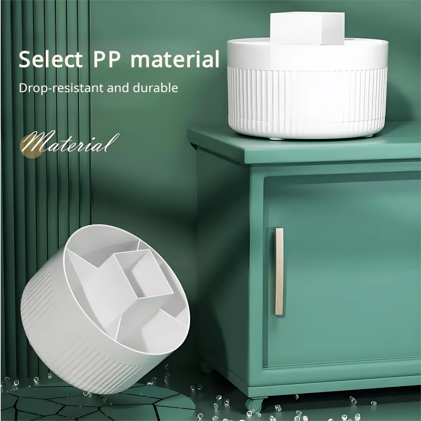 1 Pack 360 Rotating Makeup Organizer Large Capacity Skincare Storage Holder Multi Compartment Cosmetic Display Case for Vanity Bathroom Countertop