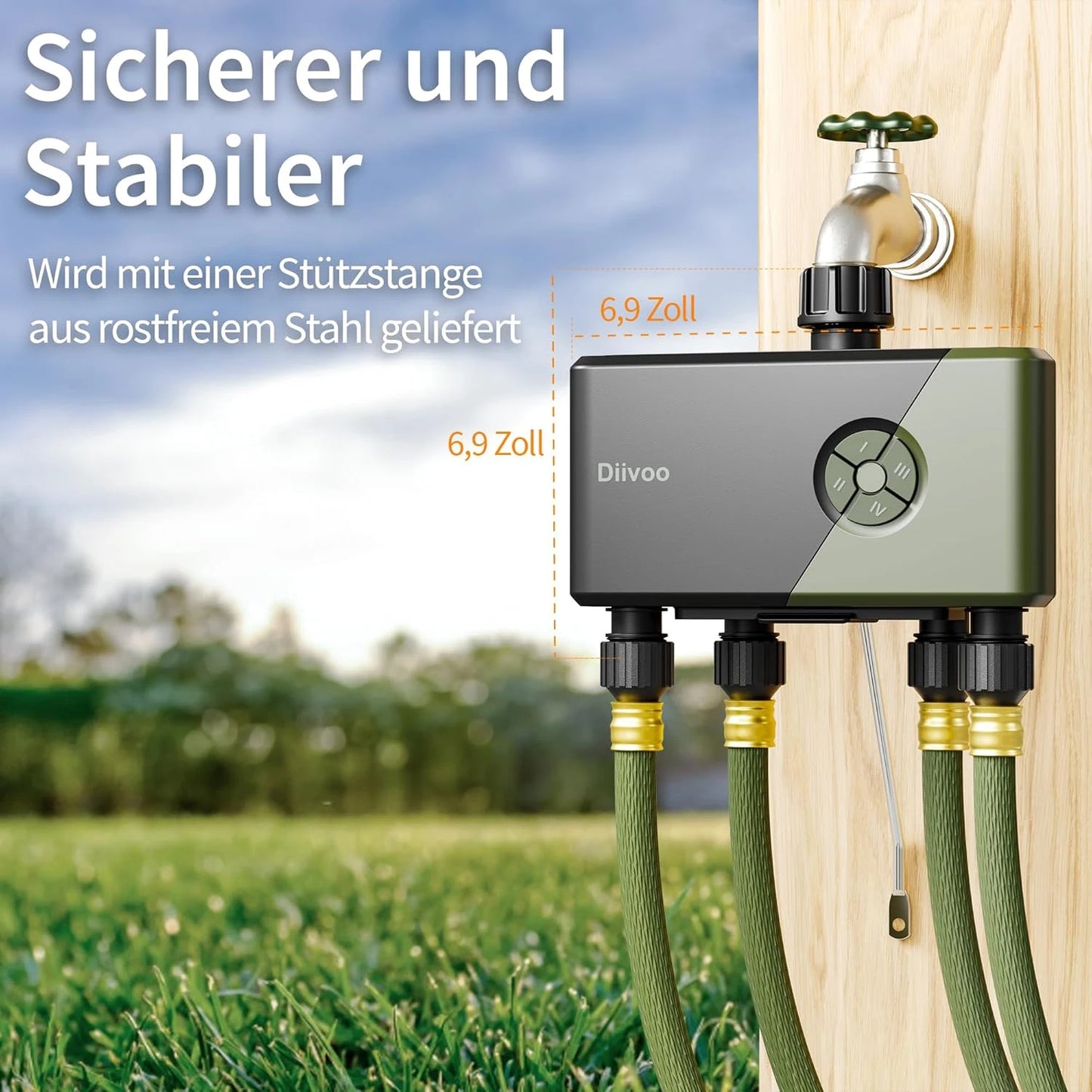 Diivoo Garden WiFi Water Timer 3/4 Zone Irrigation Controller