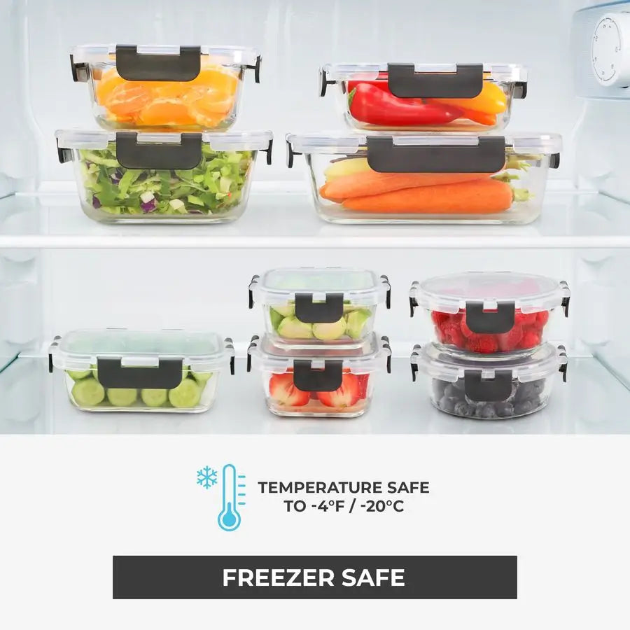 XMSJ Glass Storage Containers With Lids Leak Proof Freezer Safe