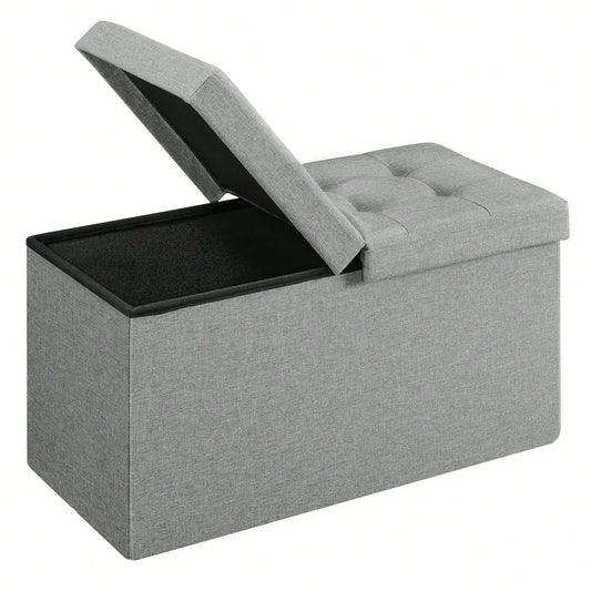 Collection - 30 Inches Storage Ottoman, Foldable Storage Bench With Flipping Lid, 660 Lb Load Capacity, For Entry