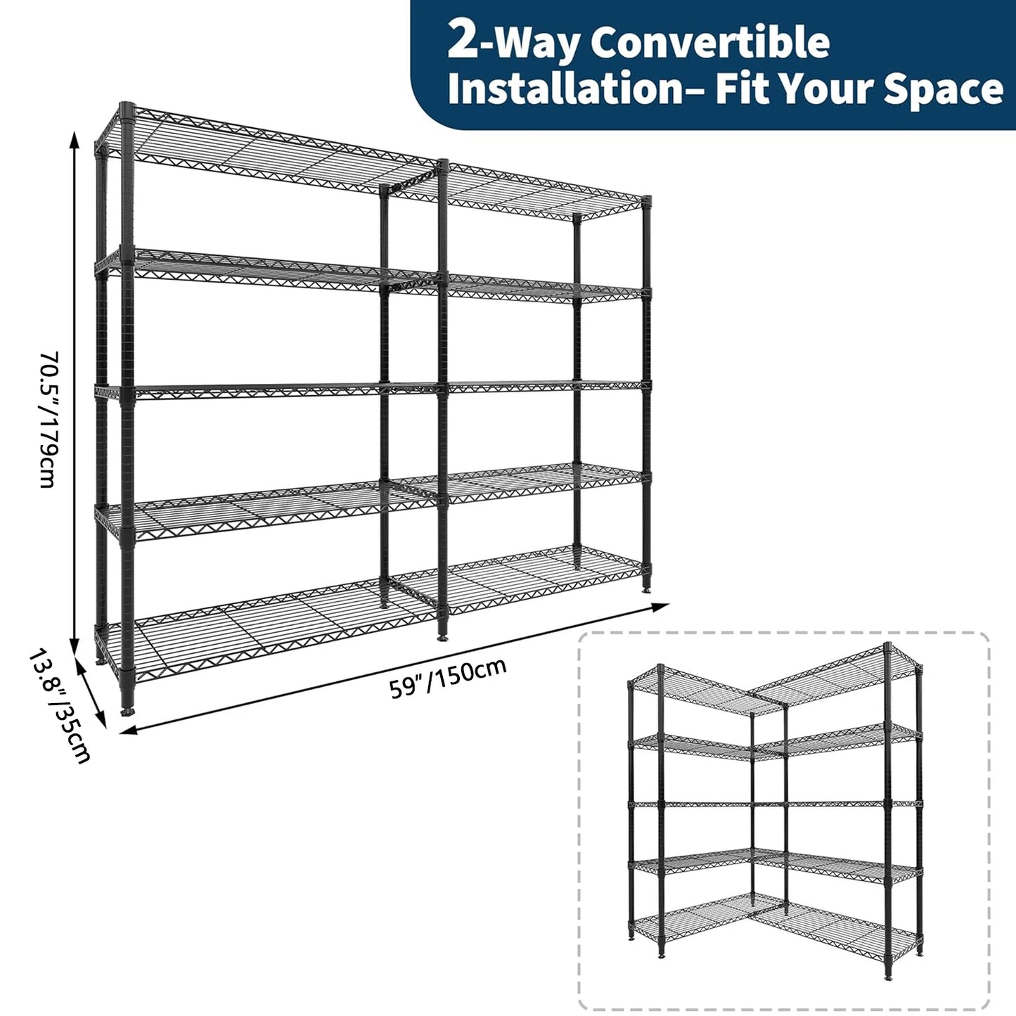 TWISTER.CK Heavy Duty Storage Shelves 4 Tiers Metal Unit