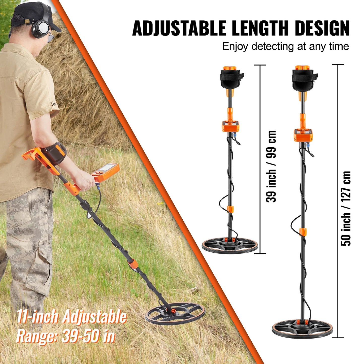 SucceBuy Professional Rechargeable Metal Detector With IP68 Waterproof Coil
