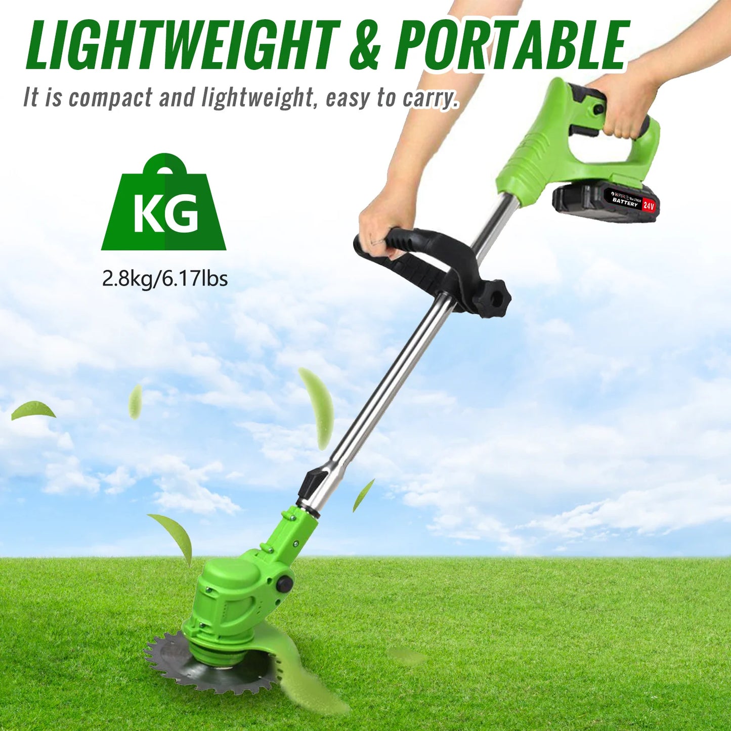Cordless 2 In 1 Weed Trimmer Brushless Electric With Batteries