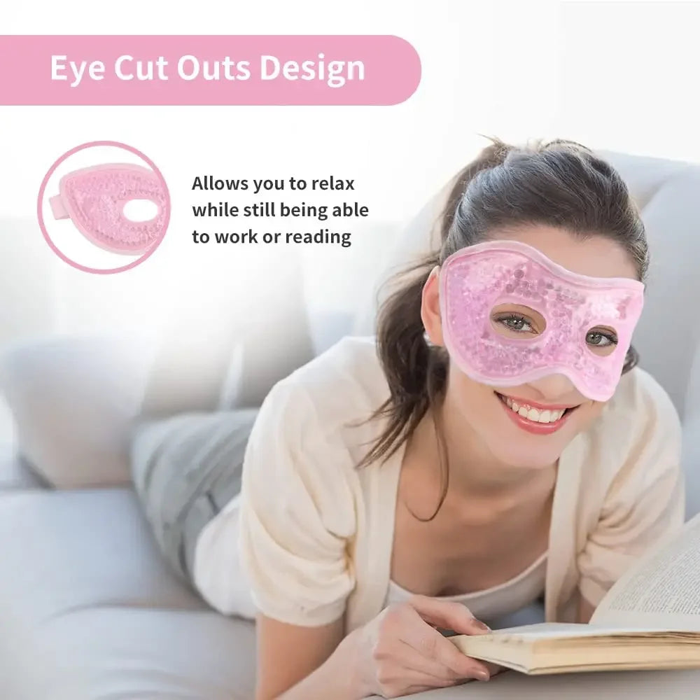 Cooling Gel Eye Mask With Eye Holes For Puffiness Swelling