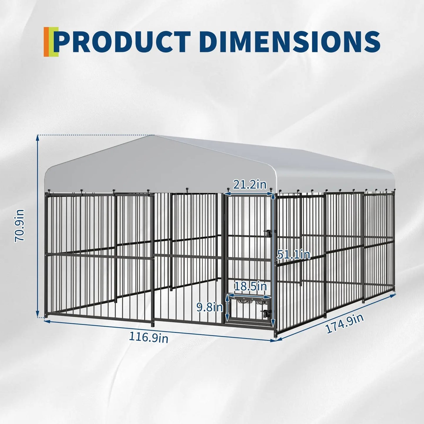 HiMISS Heavy Duty Outdoor Dog Kennel With Waterproof Cover And Feeding Door