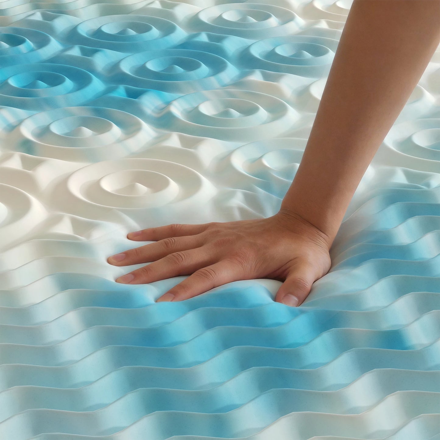 JHK Cooling Gel Memory Foam Topper With Five Zone Relief