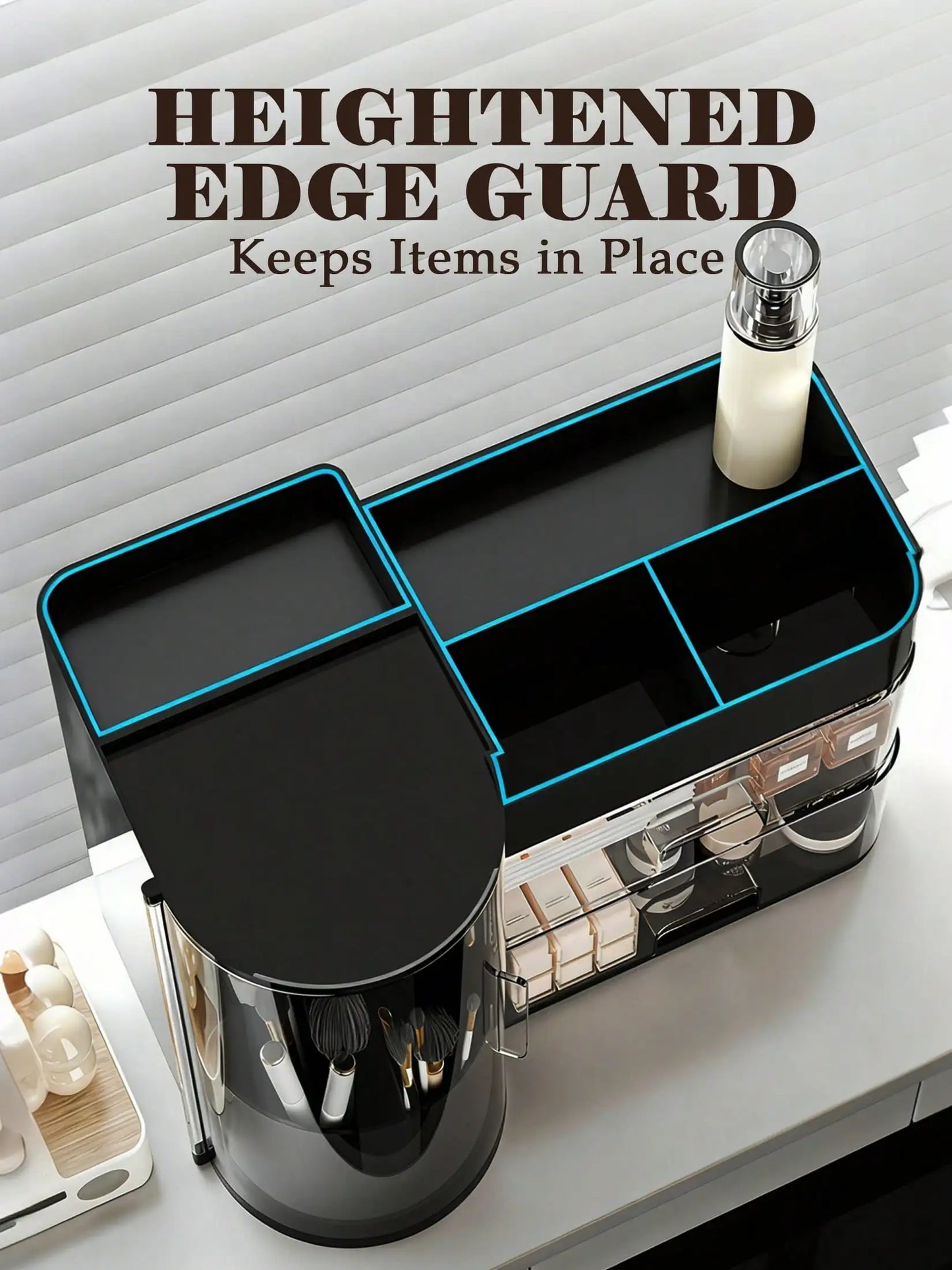 2 Tier Rotating Makeup Organizer Skincare Storage For Bathroom Countertop Cosmetic Holder