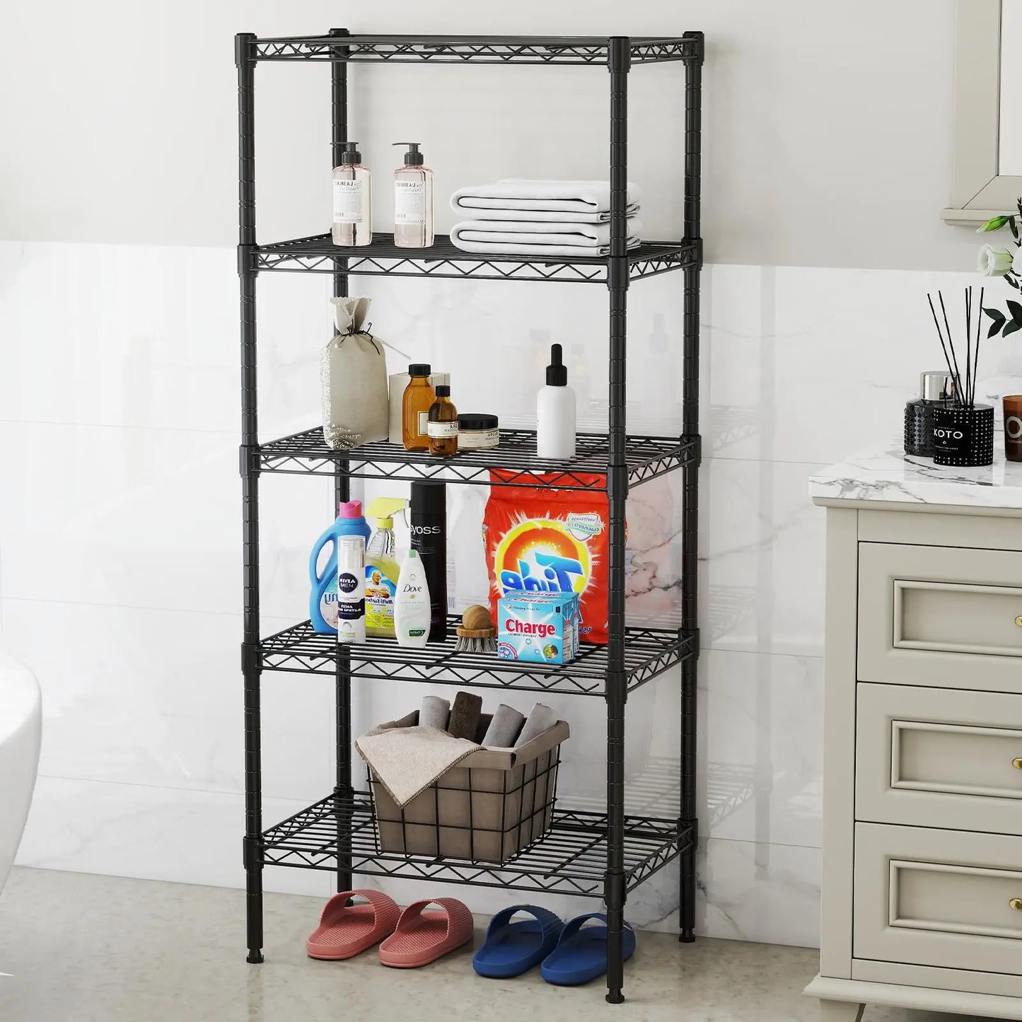 JHK Metal Wire Storage Shelves Adjustable Racks For Home Kitchen