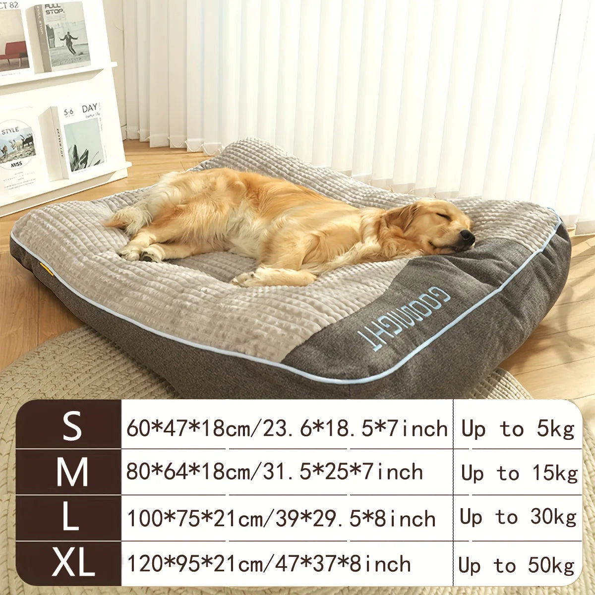 Orthopedic Dog Bed For Large Dogs, Extra Thick Kennel Cushion