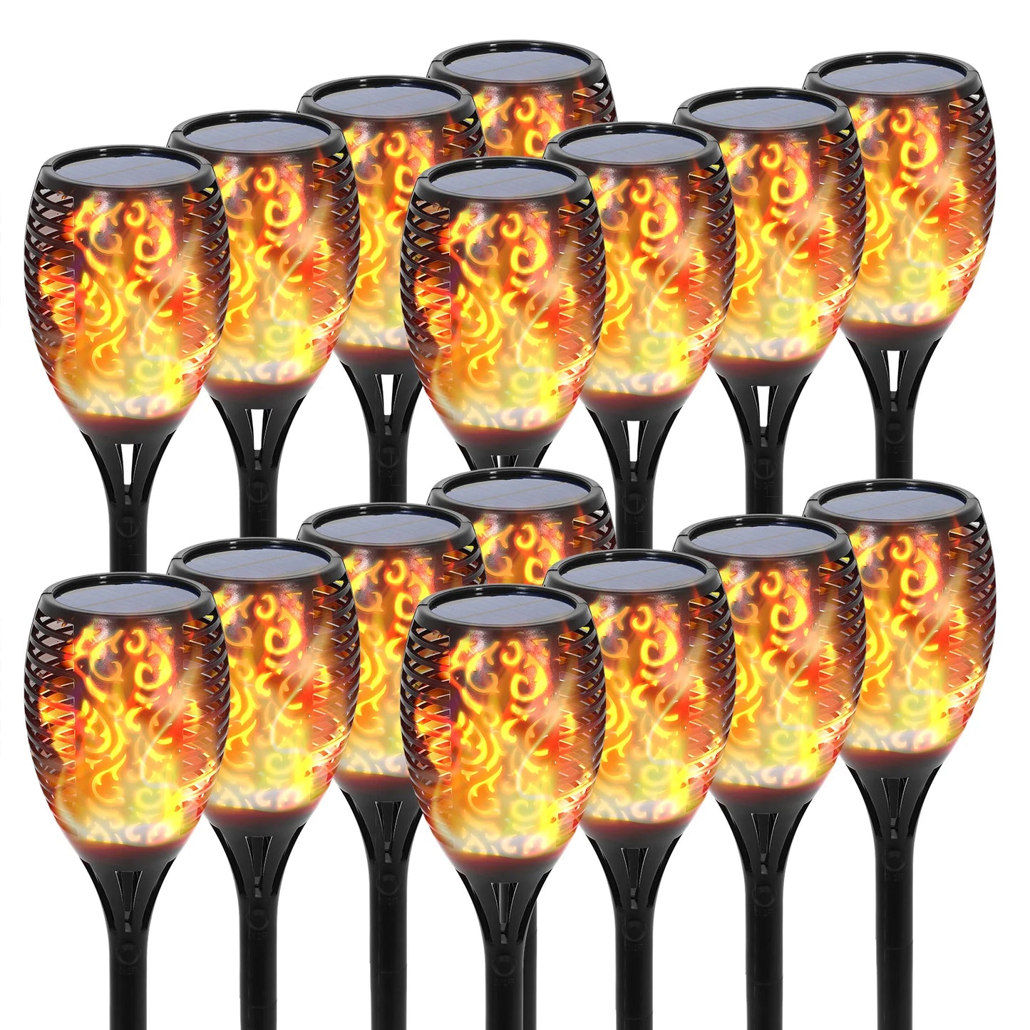 Solar Flame Torch Lights Outdoor Landscape Pathway Garden