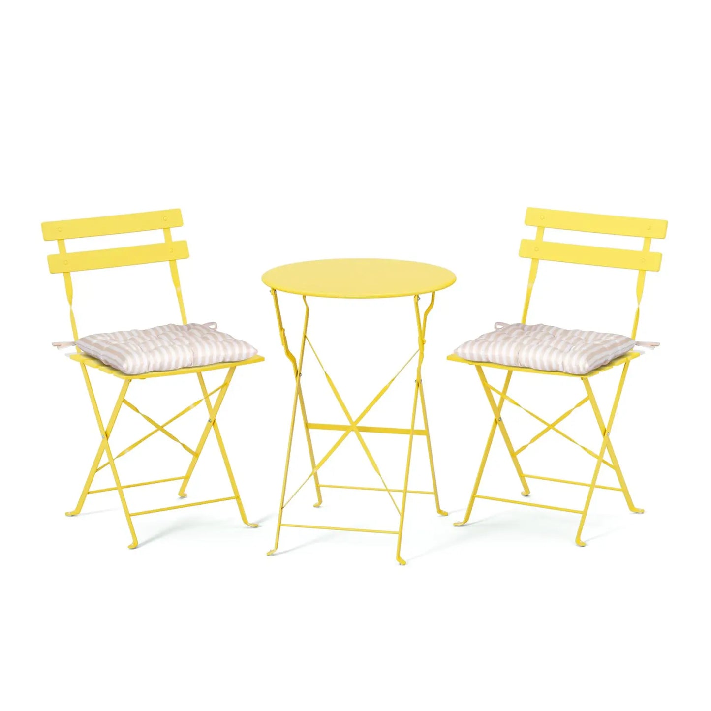 VINGLI Outdoor Folding Bistro Table and Chairs Set of 2 with Cushions for Patio