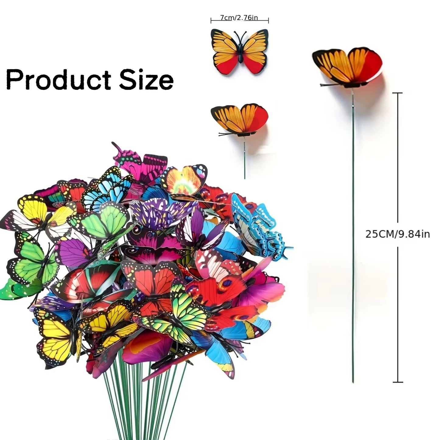 Butterfly Garden Stakes 3D PVC Wings Yard Decor For Home Patio
