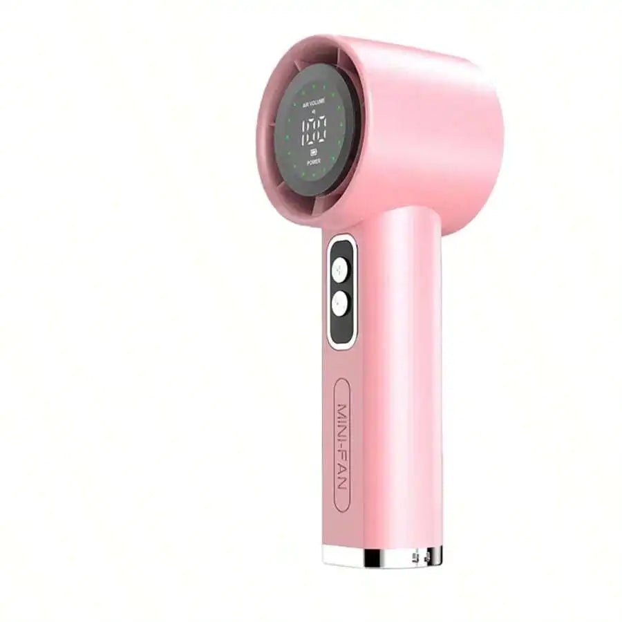 Portable Handheld Bladeless Fan With LED Display Rechargeable USB Personal Fan For Travel Outdoor