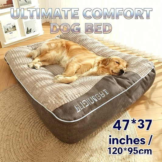 Orthopedic Dog Bed For Large Dogs, Extra Thick Kennel Cushion
