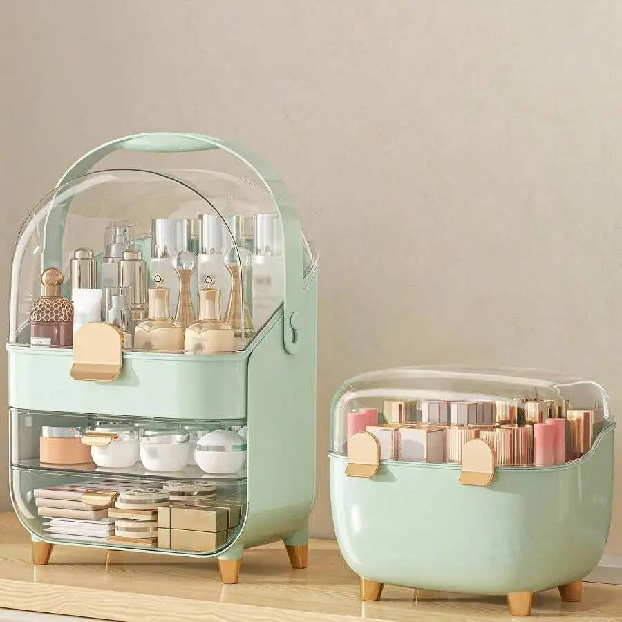 Makeup Organizer With Lipstick Holder Skincare Organizers Storage Box Cosmetic Display Cases Teen Girl Gifts Make Up Organizers