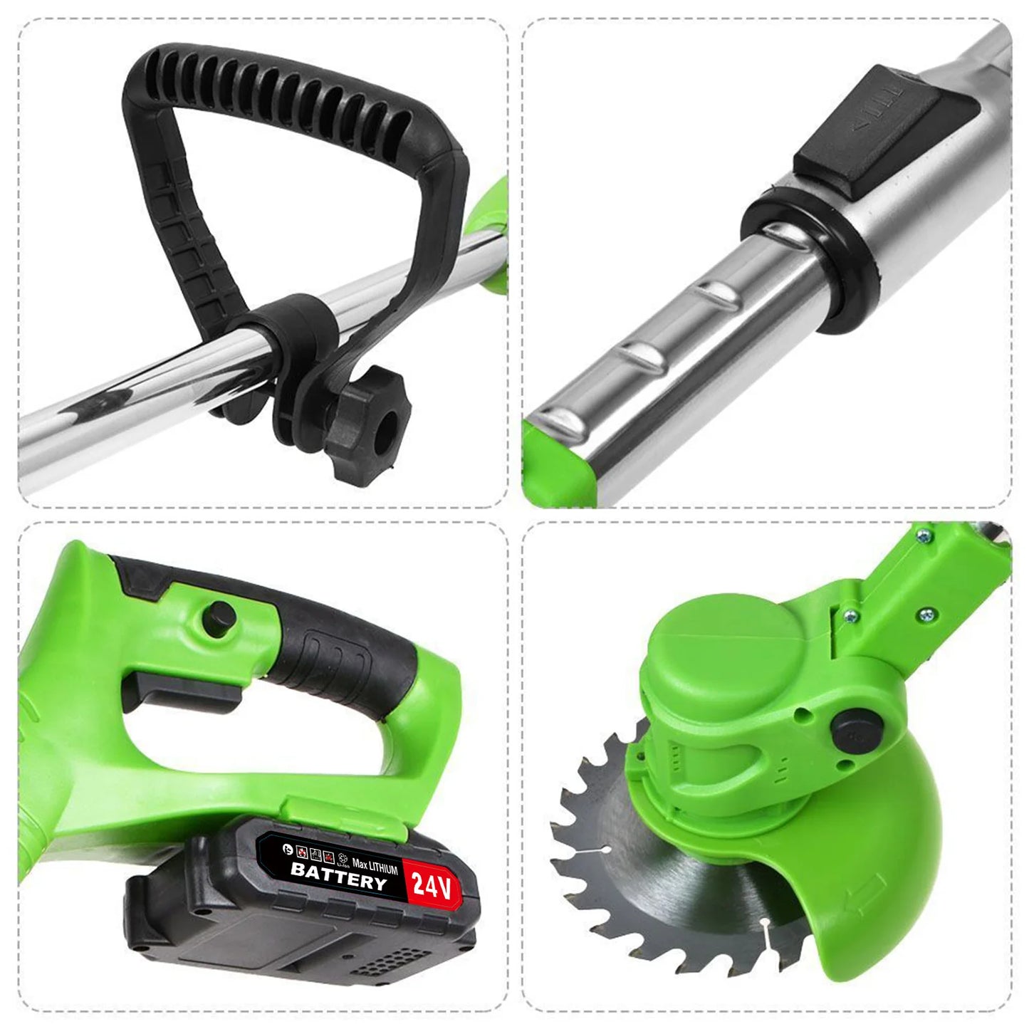 Cordless 2 In 1 Weed Trimmer Brushless Electric With Batteries