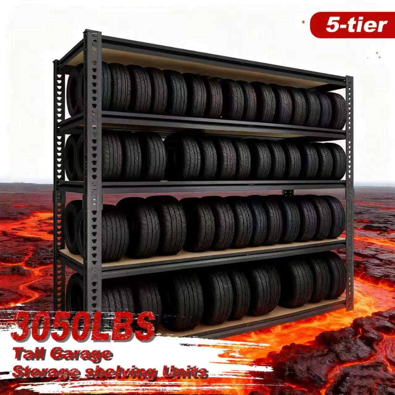 Sturdy Metal Storage Racks With Adjustable Shelves for Garages