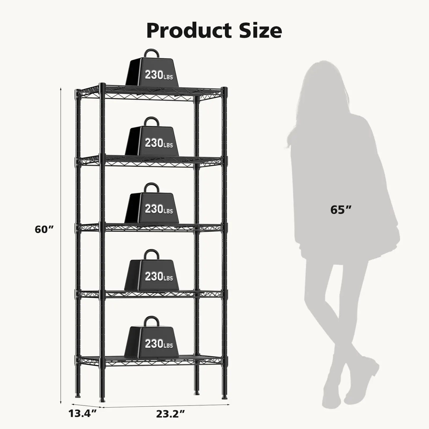 JHK Metal Wire Storage Shelves Adjustable Racks For Home Kitchen