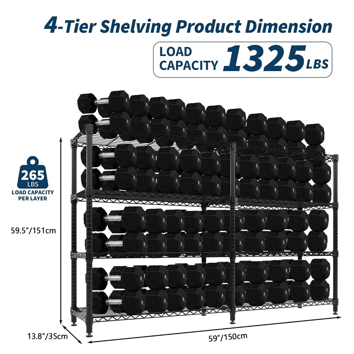 TWISTER.CK Heavy Duty Storage Shelves 4 Tiers Metal Unit