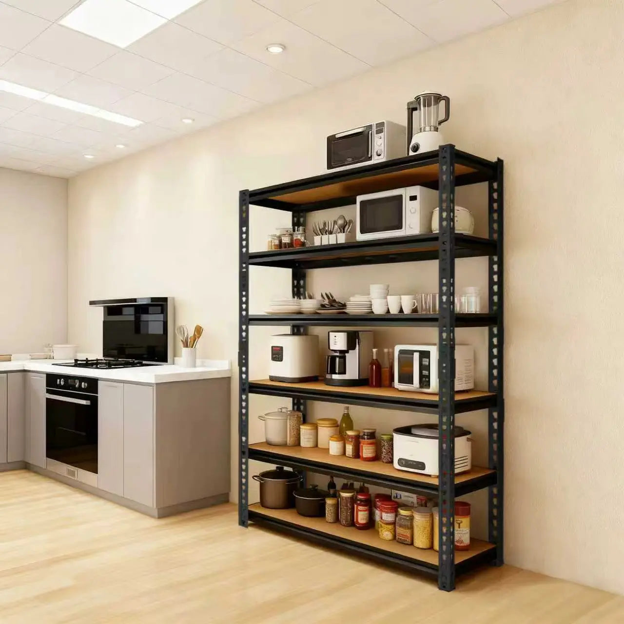 Sturdy Metal Storage Racks With Adjustable Shelves for Garages